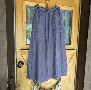 Purple FLAX Linen Maxi Skirt